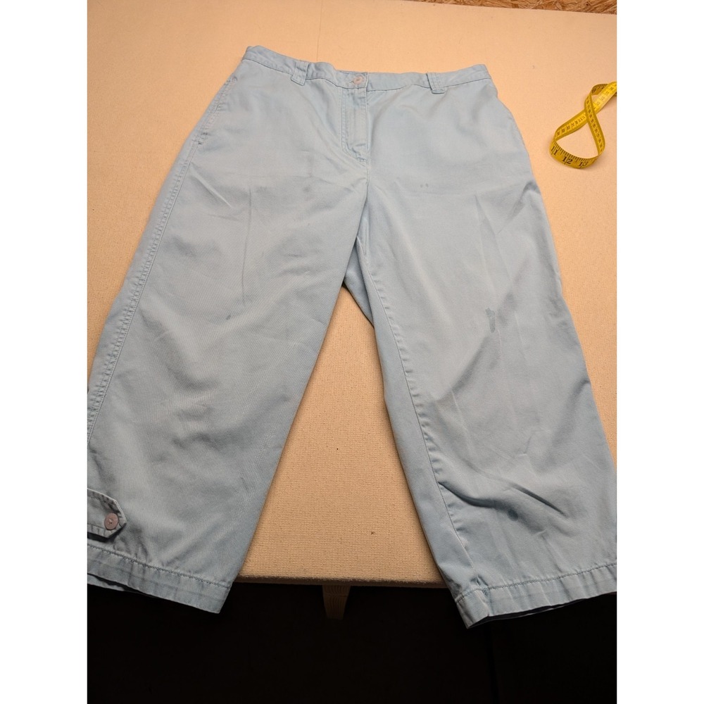 Christopher & Banks Women's Capris Size 10 Light Greenโ 100% Cotton With Buttons